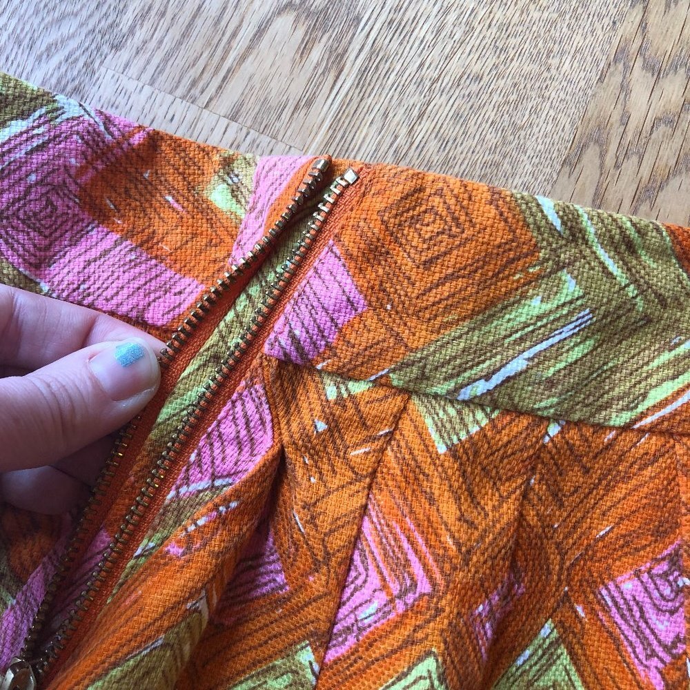 Beth Bowley Ikat Pattern Skirt Pink Orange Size 4 - Picture 9 of 12